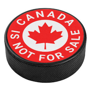 Palet De Hockey Le Canada n'est pas à vendre typographie feuille d