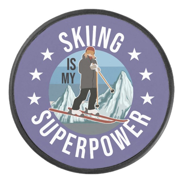 Palet De Hockey Le Ski Est Ma Superpuissance (Devant)