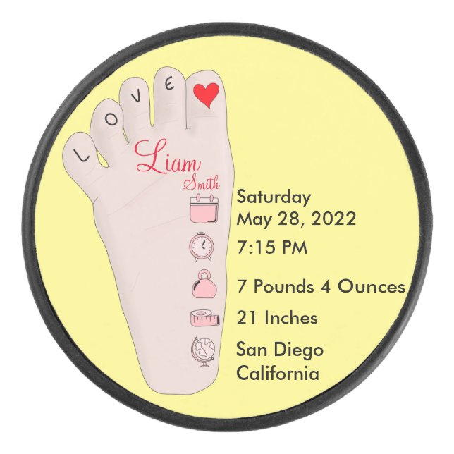 Palet De Hockey Les détails de Birth Stats (Devant)