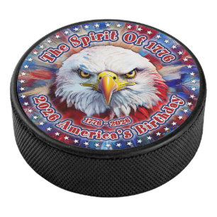 Palet De Hockey L'Esprit De 1776, 2026 L'Aigle Rouge De Feu D'Amér
