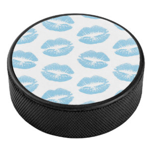 Palet De Hockey Lèvres Bleues, Motif De Lèvres, Bleu, Baiser