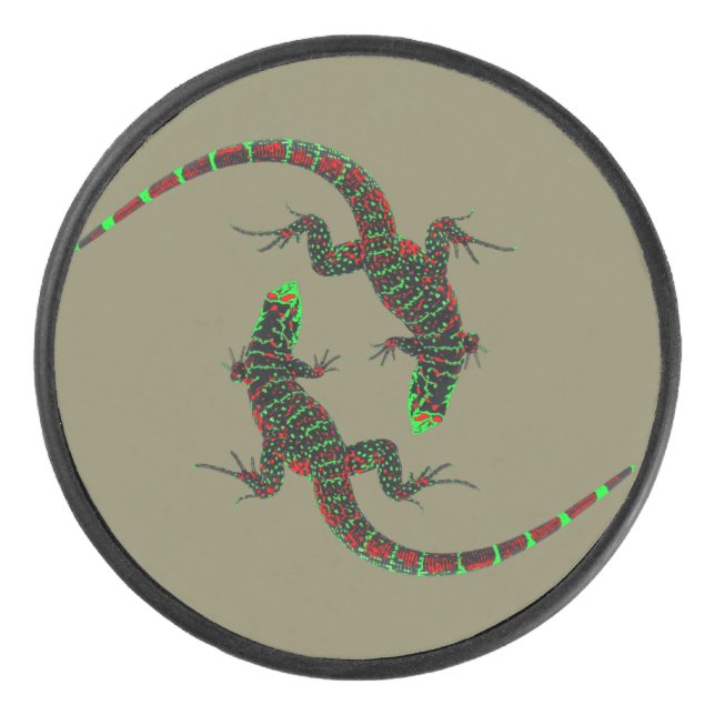 Palet De Hockey Lézards Yin Yang (Devant)