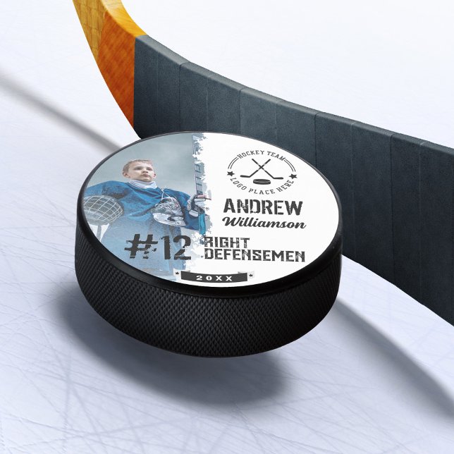Palet De Hockey Logo de l'équipe Nom du joueur de hockey Jersey Nu (Team Logo Hockey Player Name Jersey Number & Photo Hockey Puck)
