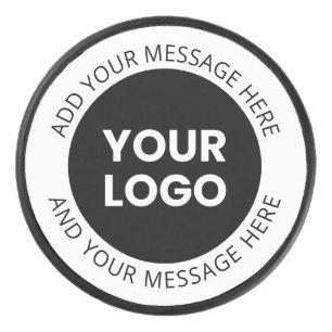 Palet De Hockey Logo d'entreprise et texte modifiable blanc et noi