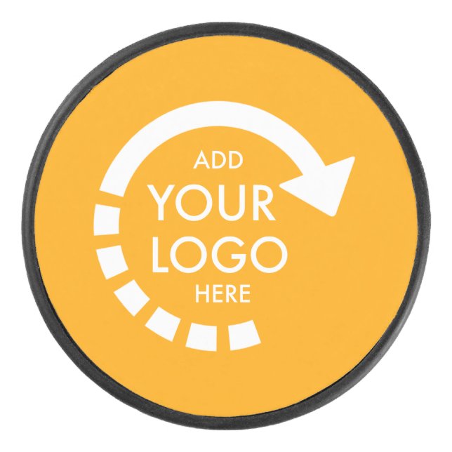 Palet De Hockey Logo personnalisé Entreprise moderne | Or rétro (Devant)