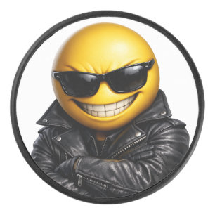 Palet De Hockey Manteau en cuir Emoji Cool Confiant