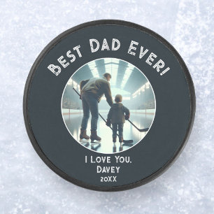 Palet De Hockey Meilleur Papa de tous les temps ! Je t'aime Photo