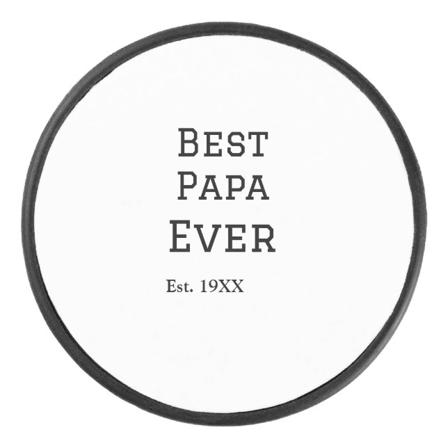 Palet De Hockey Meilleur papa jamais. Ajouter année nom de date pè (Devant)