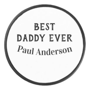 Palet De Hockey Meilleur papa jamais nom lettre gras texte fête de
