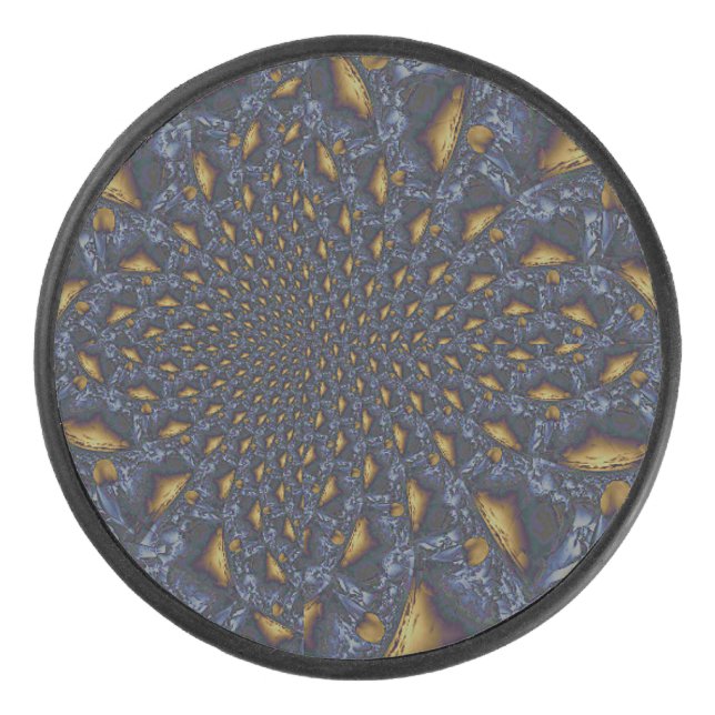 Palet De Hockey Métal Moulé or et argent bleu (Devant)