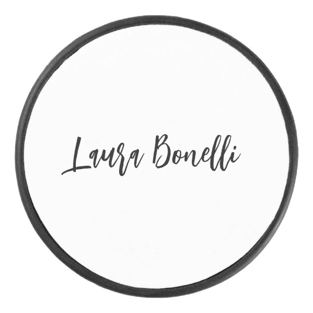 Palet De Hockey Minimalist Professional Handwrite Plain Name Title (Devant)