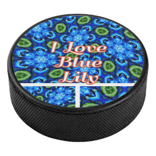 Palet De Hockey Modèle Floral bleu Abstrait