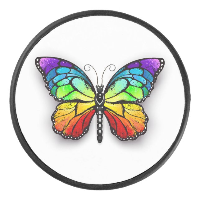 Palet De Hockey Monarque papillon arc-en-ciel (Devant)