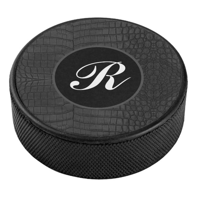 Palet De Hockey Monogramme Crocodile noir en cuir Imprimer (3/4/2016 12:00:00 AM)