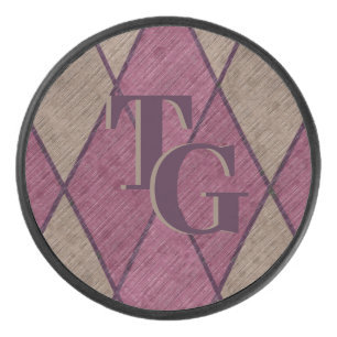 Palet De Hockey Monogramme de Jacquard de diamant violet rétro