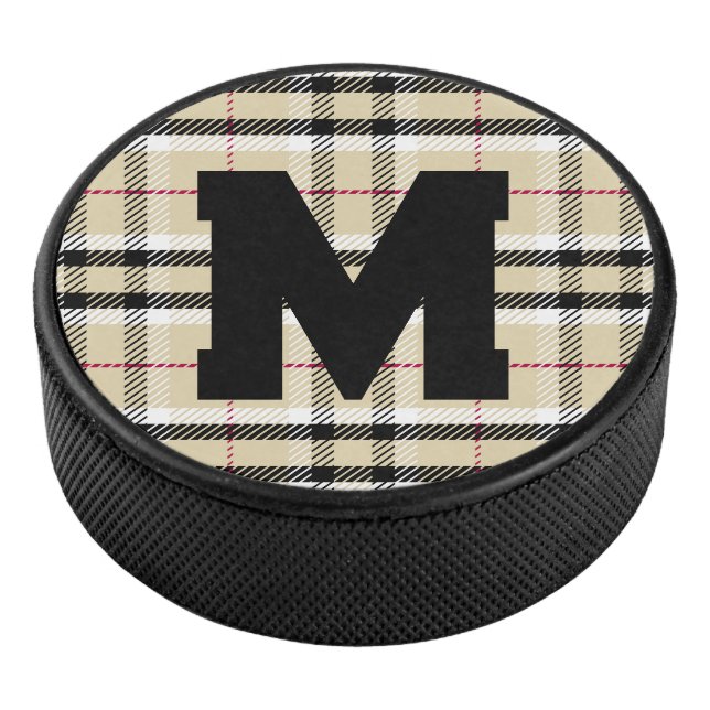 Palet De Hockey Monogramme de mode préppie beige personnalisé (3/4/2016 12:00:00 AM)