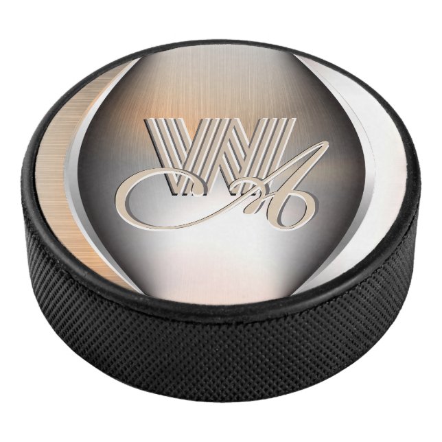 Palet De Hockey Monogramme en acier brossé brillant  (3/4/2016 12:00:00 AM)