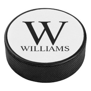 Palet De Hockey Monogramme et nom personnalisés classiques