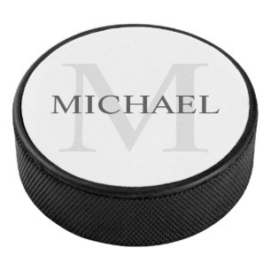 Palet De Hockey Monogramme et nom personnalisés classiques
