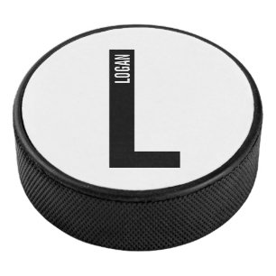 Palet De Hockey Monogramme et nom personnalisés modernes