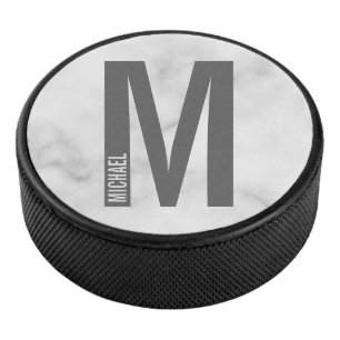 Palet De Hockey Monogramme et nom personnalisés modernes