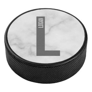 Palet De Hockey Monogramme et nom personnalisés modernes