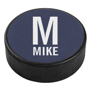Palet De Hockey Monogramme et nom personnalisés modernes