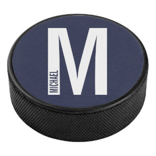 Palet De Hockey Monogramme et nom personnalisés modernes