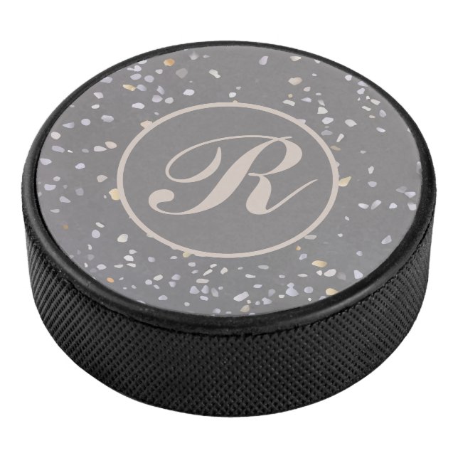 Palet De Hockey Monogramme Moderne Gris Terrazzo (3/4/2016 12:00:00 AM)
