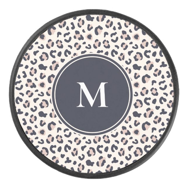 Palet De Hockey monogramme motif léopard rose (Devant)