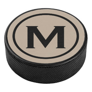 Palet De Hockey Monogramme noir simple initial