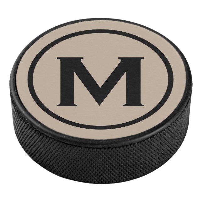 Palet De Hockey Monogramme noir simple initial (3/4/2016 12:00:00 AM)