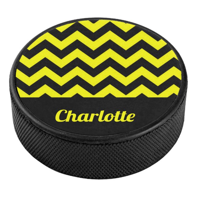 Palet De Hockey Motif chevron jaune et noir personnalisable (3/4/2016 12:00:00 AM)