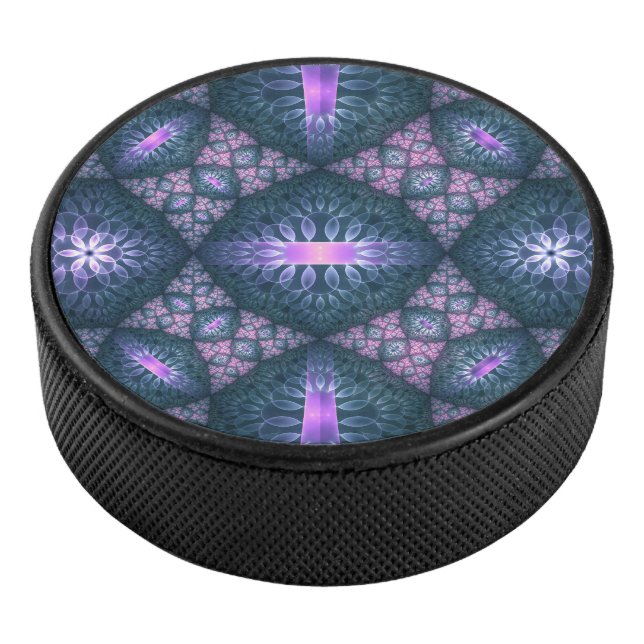 Palet De Hockey motif d'art fractal 3D Turquoise violet rose (3/4/2016 12:00:00 AM)