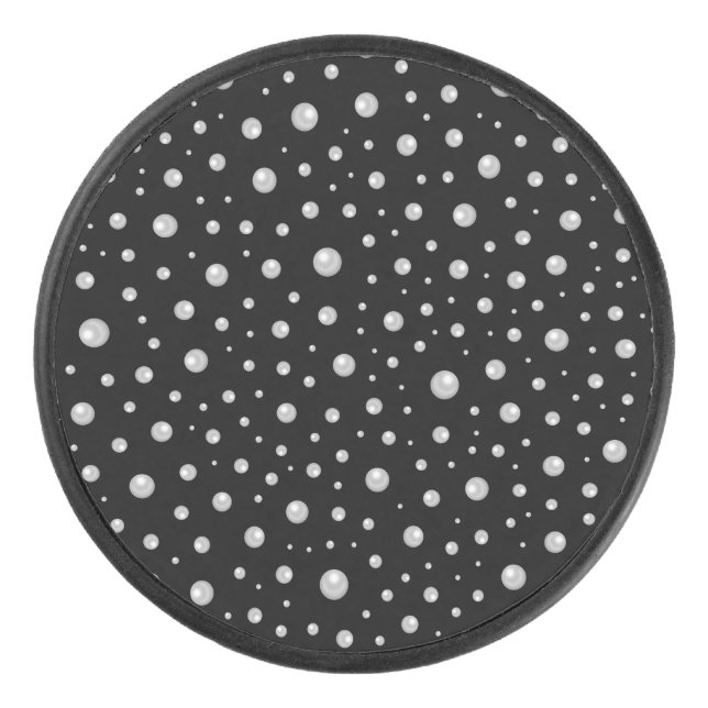 Palet De Hockey Motif de perle sur fond noir (Devant)