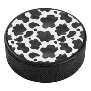 Palet De Hockey Motif de points de vache Poster de animal noir et