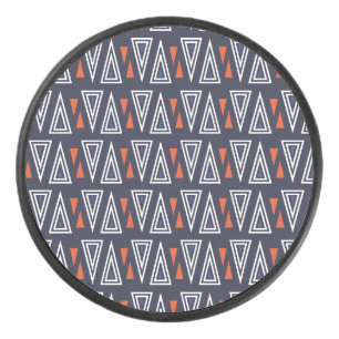 Palet De Hockey Motif de triangles géométriques bleu foncé et roug