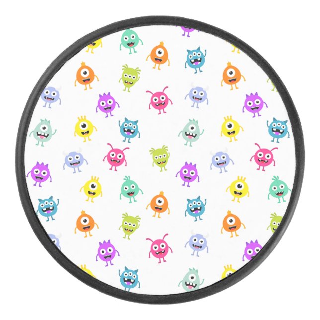 Palet De Hockey Motif d'Halloween de mignons monstres (Devant)