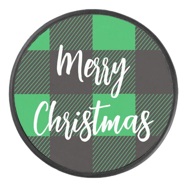 Palet De Hockey Motif vert Joyeux Noël (Devant)