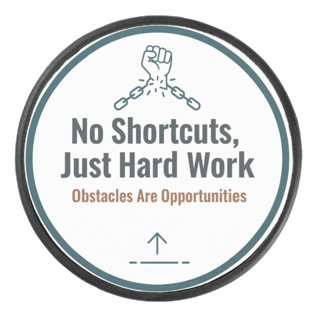 Palet De Hockey Motivational Hard Work Quote Design – No Shortcuts (Devant)