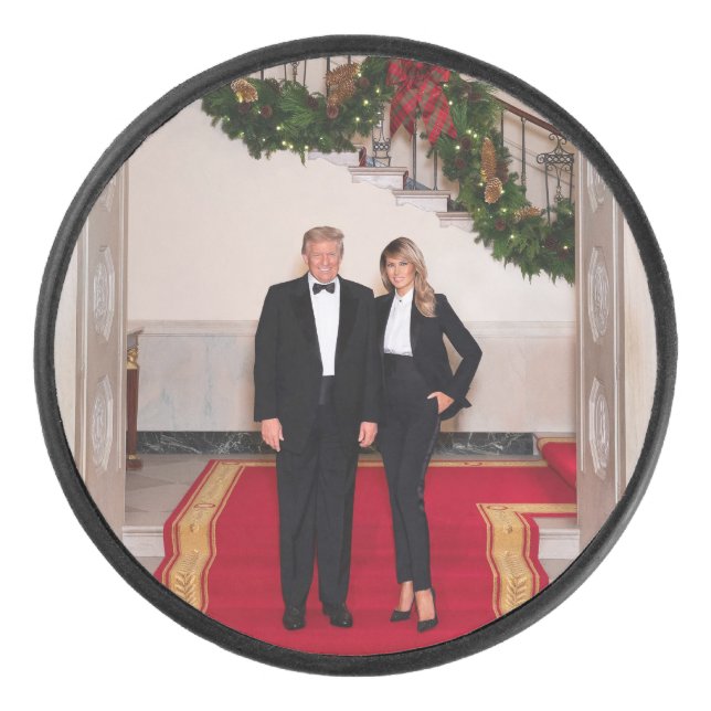 Palet De Hockey Noël : le président Donald Trump et Melania entren (Devant)
