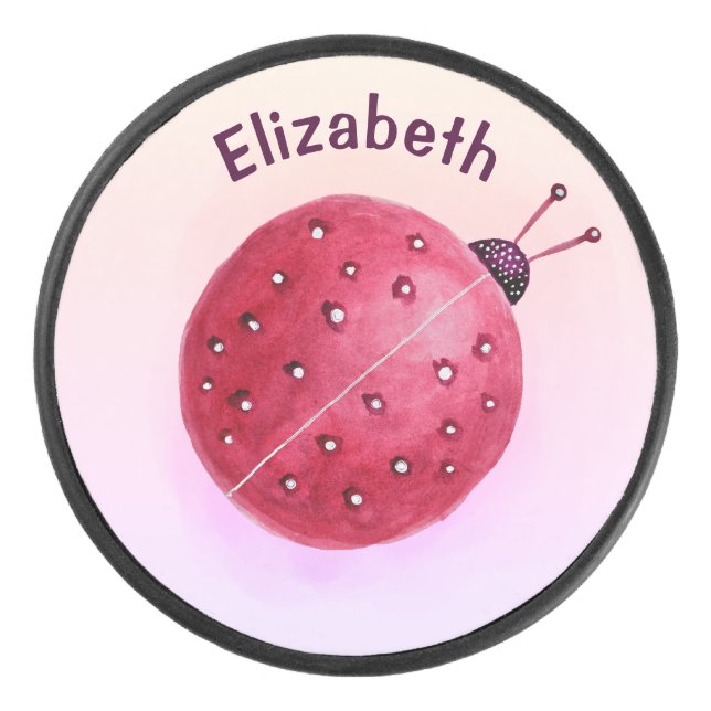 Palet De Hockey Nom de la fille rose jote Ladybug (Devant)