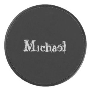 Palet De Hockey Nom monogramme moderne minimaliste noir blanc