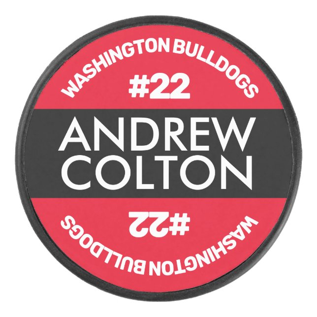 Palet De Hockey Nom personnalisé et nombre de chiens de hockey (Devant)