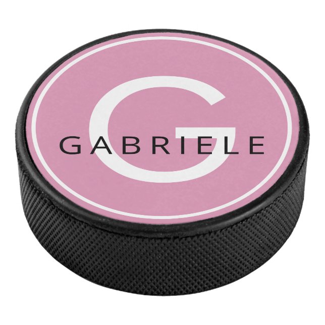 Palet De Hockey Nom personnalisé rose et lettre initiale (3/4/2016 12:00:00 AM)
