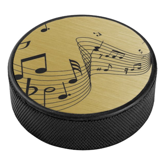 Palet De Hockey Notes de musique dorées brossées  (3/4/2016 12:00:00 AM)