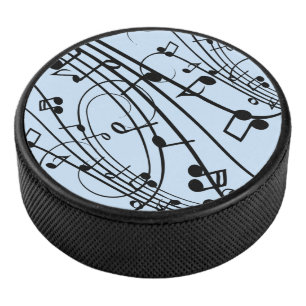Palet De Hockey Notes de musique fantaisie Bleu