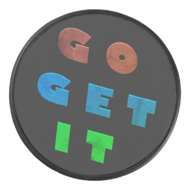 Palet De Hockey Obtenez-le logo couleur design (Devant)
