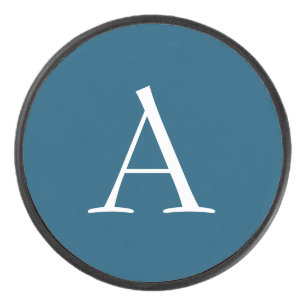Palet De Hockey Océan Bleu Plaine Élégant Monogramme moderne Initi
