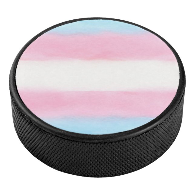 Palet De Hockey pale trans flag design on hockey puck (3/4/2016 12:00:00 AM)